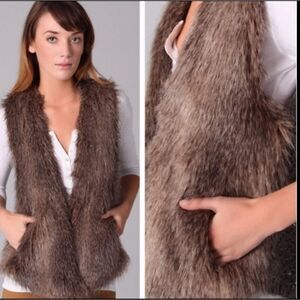 ELLA MOSS GORGEOUS FAUX FUR BOHO VEST